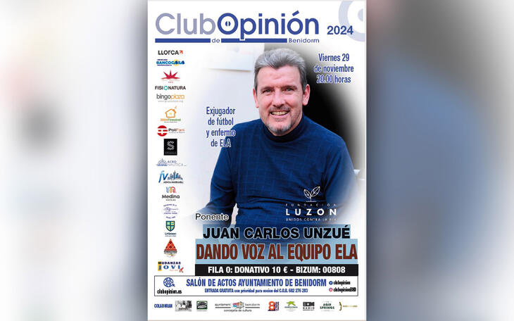 Juan Carlos Unzué ofrece este viernes una conferencia en el Club Opinión de Benidorm
